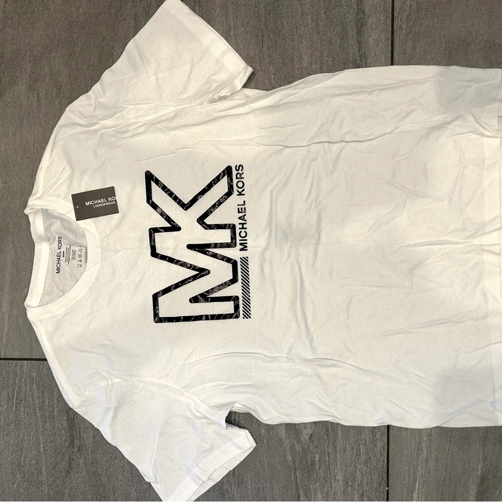 Michael Kors White Tee with Black Logo